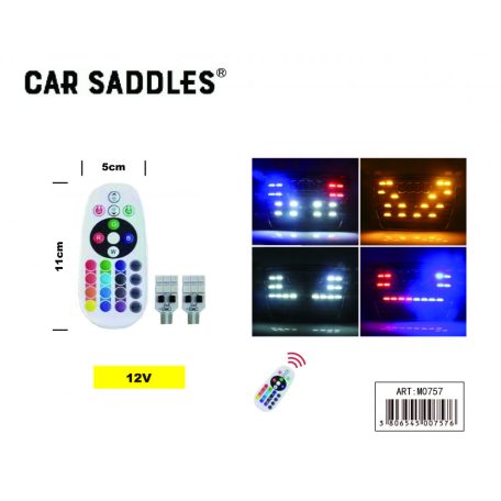 Autós RGB színváltós LED izzó távirányítóval 