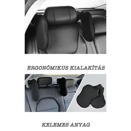 Ergonómikus autó fej és nyaktámla fekete