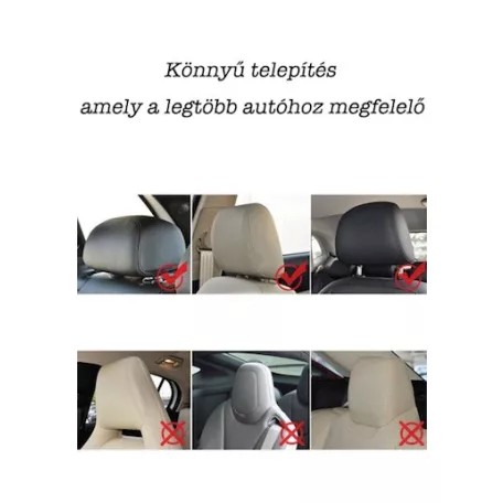 Ergonómikus autó fej és nyaktámla fekete